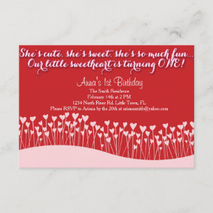 Valentine's First Birthday Invitation