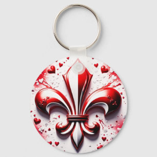 Valentine's Fleur De Lis Key Ring