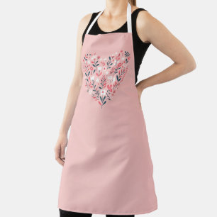 Valentine's Floral heart Apron