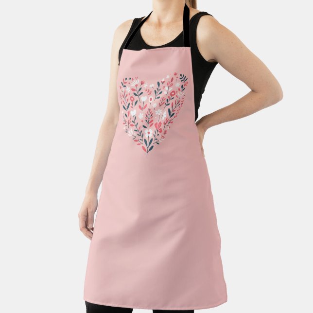 Valentine's Floral heart Apron (Insitu)