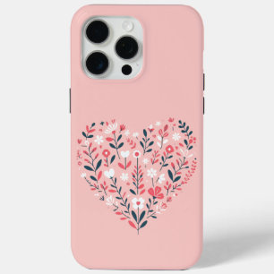Valentine's Floral heart iPhone 15 Pro Max Case