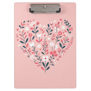 Valentine's Floral heart Clipboard