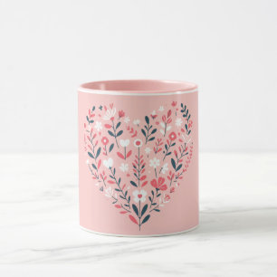 Valentine's Floral heart Mug