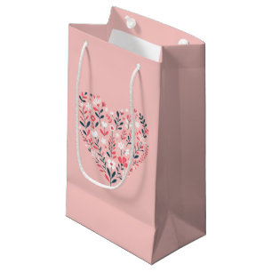 Valentine's Floral heart Small Gift Bag