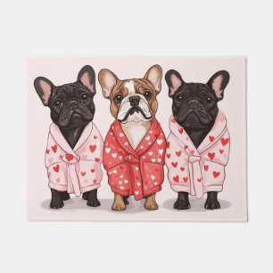 Valentines French Bulldog Doormat