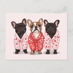 Valentines French Bulldog Holiday Postcard