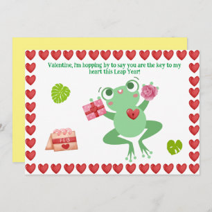 Valentine's Frog Heart Flowers Gift Design card