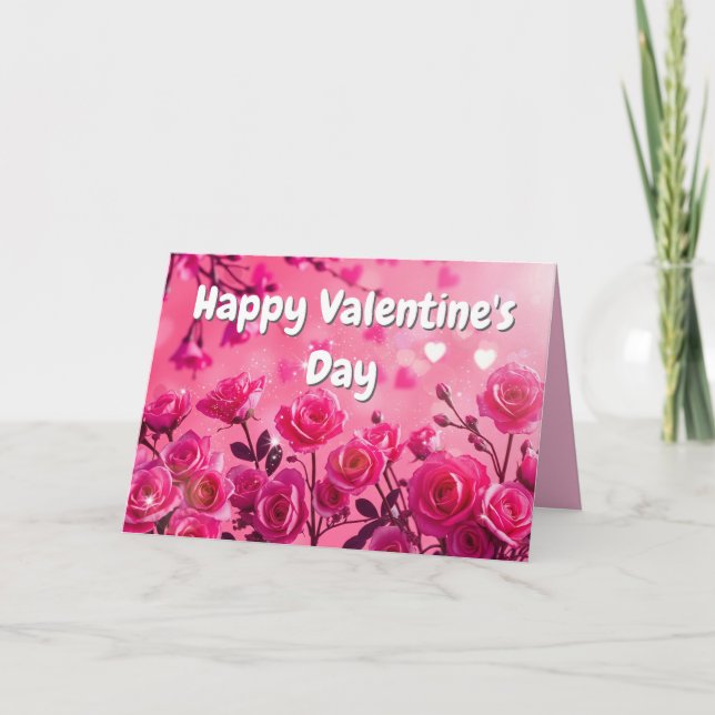 Valentine's Fuchsia Love Card (Front)