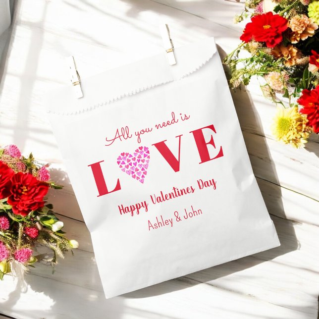 Valentines Galentines Red Love Heart Cute Favour Bag (Creator Uploaded)
