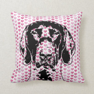 Valentines German Shorthair Pointer Dog Silhouette Cushion