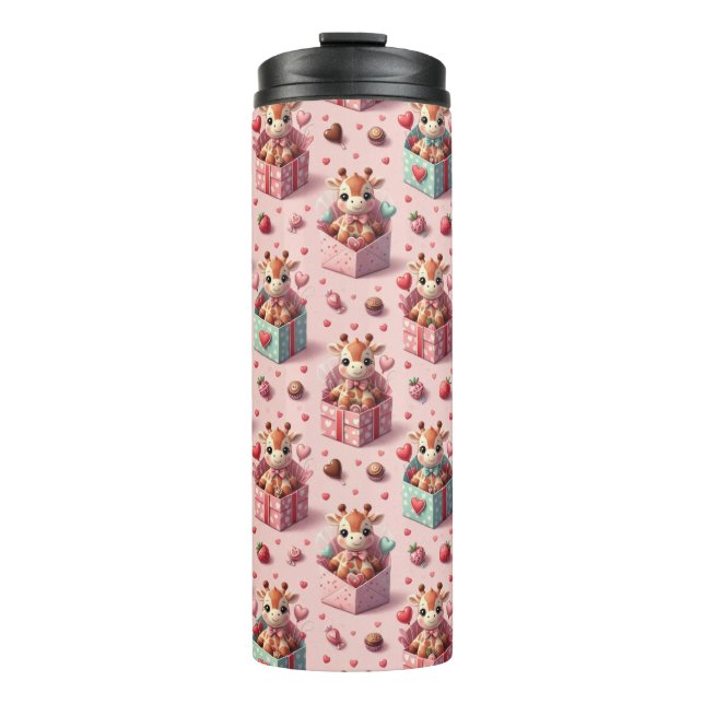 Valentine's Giraffes Thermal Tumbler (Front)