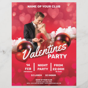 Valentines Globes Couple Party Flyer