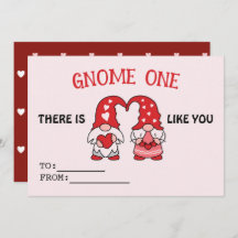 Valentine's Gnome Cute Red Hearts Love Card
