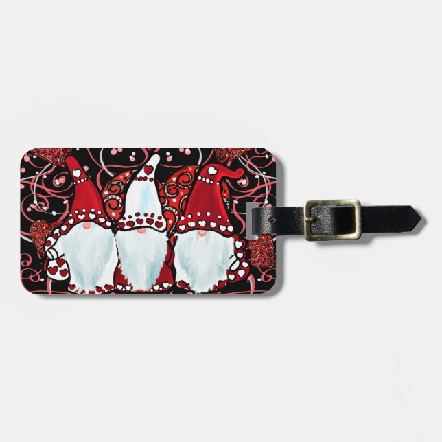 VALENTINES GNOMES    LUGGAGE TAG (Front Horizontal)