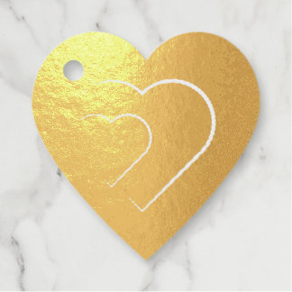 Valentine's golden hearts Foil Gift Tags 