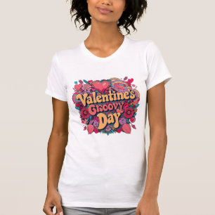 Valentine's groovy day, retro clipart T-Shirt