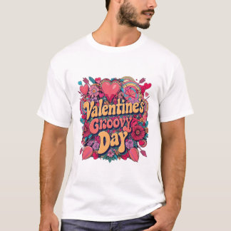Valentine's groovy day, retro clipart T-Shirt