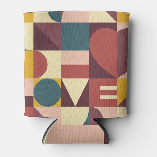 Valentine's heart design, abstract background. can cooler (Front)
