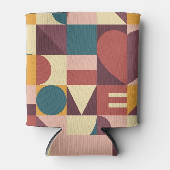 Valentine's heart design, abstract background. can cooler (Front)