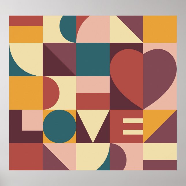 Valentine's heart design, abstract background. poster (Front)