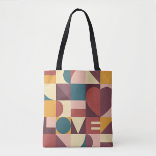 Valentine's heart design, abstract background. tote bag