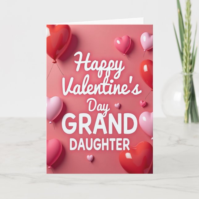 Valentines Heart Granddaughter Card (Front)