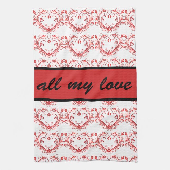 Valentines Heart Hand Towel (Vertical)