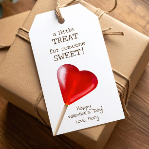 Valentines heart lollipop little sweet treat gift tags