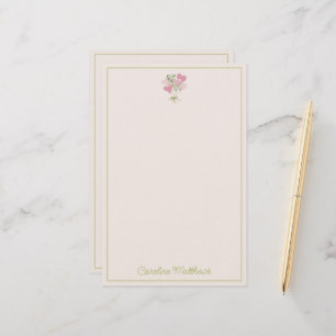 Valentine's Heart Pink and Green Heart Balloons Stationery