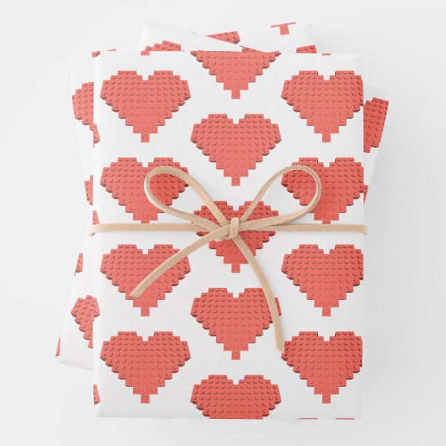 Valentines Heart Shape Wrapping Paper Sheet (In situ)