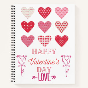 valentine's heart with love notebook