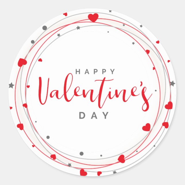 Valentine's Heart Wreath  Classic Round Sticker (Front)