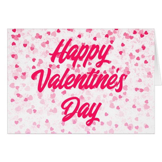 Valentine's Hearts and Love Greeting Card (Front Horizontal)
