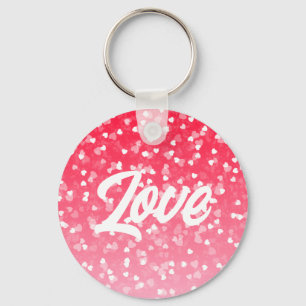 Valentine's Hearts and Love Key Ring