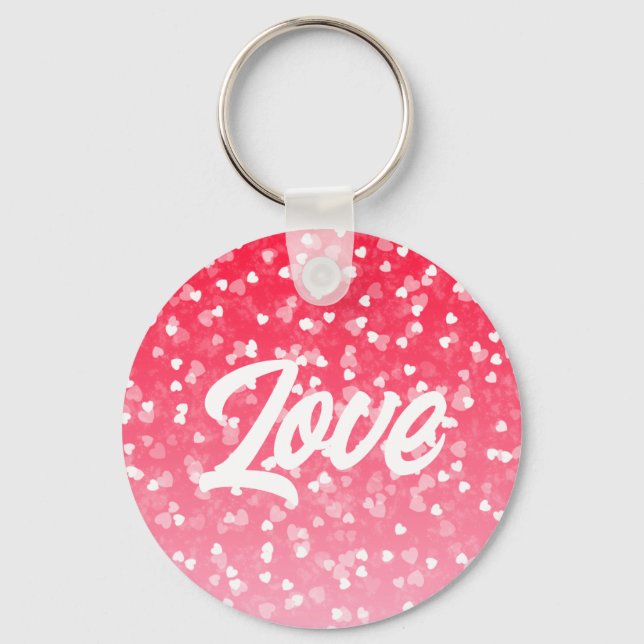 Valentine's Hearts and Love Key Ring (Front)