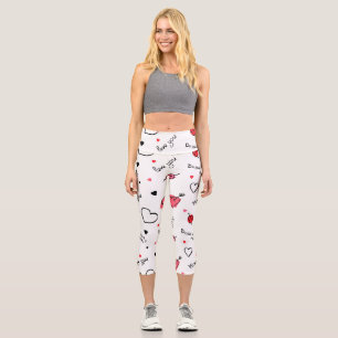 Valentine's Hearts Arrow Seamless Capri Leggings