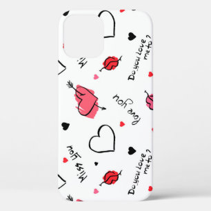 Valentine's Hearts Arrow Seamless iPhone 12 Case