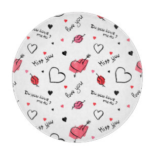 Valentine's Hearts Arrow Seamless Cutting Board