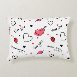 Valentine's Hearts Arrow Seamless Decorative Cushion
