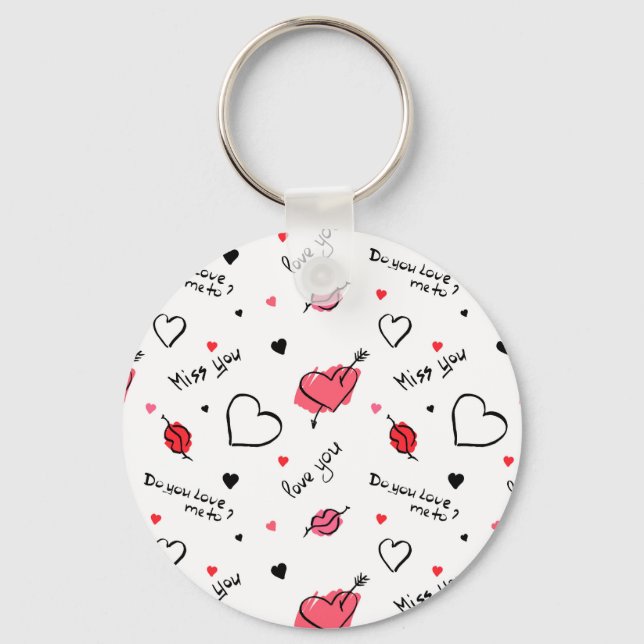 Valentine's Hearts Arrow Seamless Key Ring (Front)