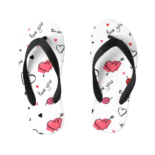 Valentine's Hearts Arrow Seamless Kid's Thongs (Footbed)