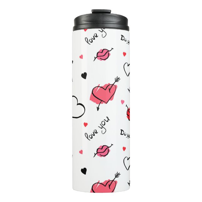 Valentine's Hearts Arrow Seamless Thermal Tumbler (Front)