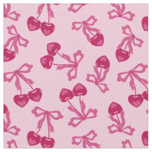 valentines hearts cherries bows love romantic fabric