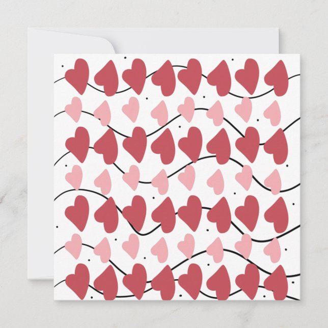 Valentines Hearts Doodles Dots Pattern      Postca Card (Front)