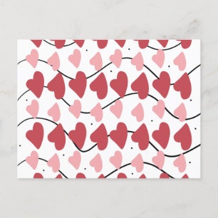 Valentines Hearts Doodles Dots Pattern      Postcard