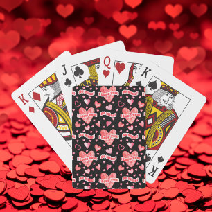 Valentine's Hearts I Love You Be Mine Pattern Playing Cards