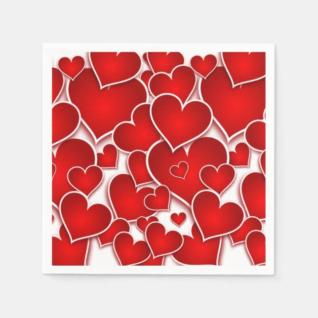 Valentines Hearts Napkin (Front)