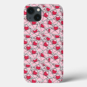 Valentine's Hearts on Envelopes iPhone 13 Case