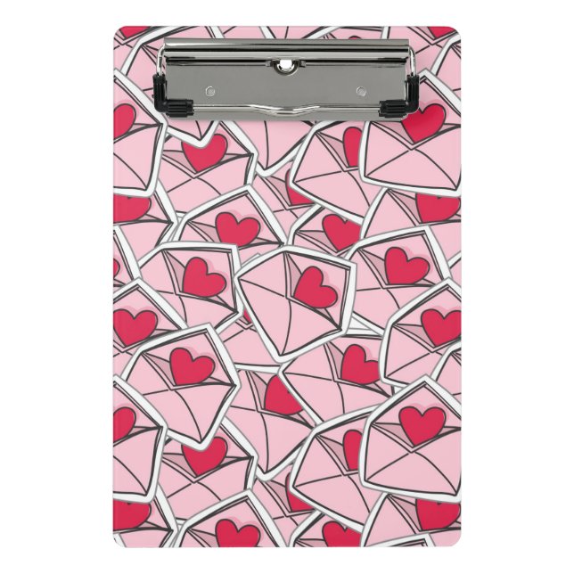 Valentine's Hearts on Envelopes Mini Clipboard (Front)
