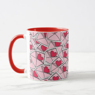Valentine's Hearts on Envelopes Mug